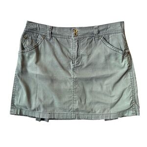 Jacob & Co. Sage Green Cotton Denim Skirt Size 12 Classic Minimalist Neutral